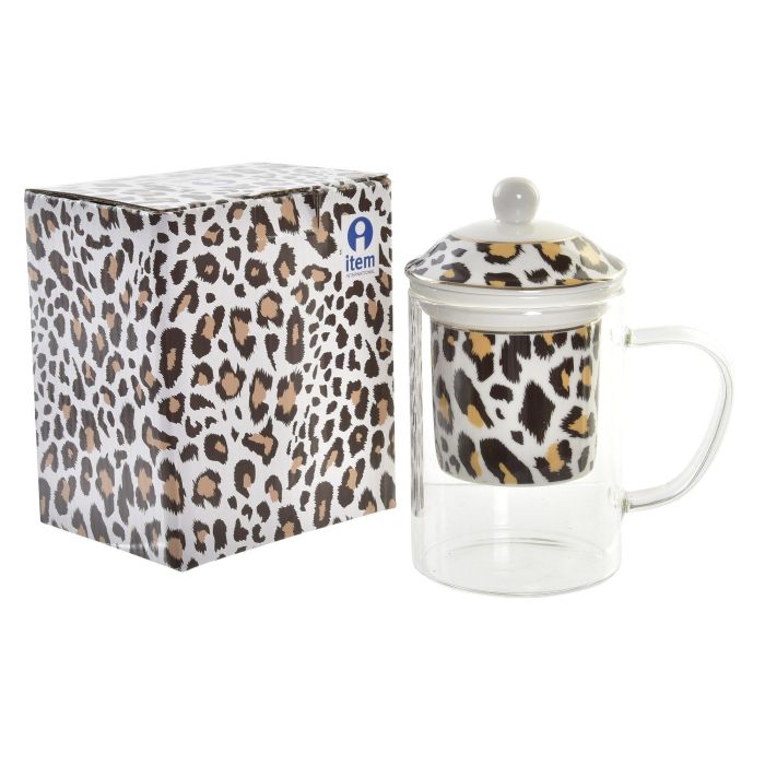 DKD Home Decor Mug para Infusiones Colonial, Diseño Leopardo, 300ml, Cristal y Porcelana, Apto Microondas/Lavavajillas (Pack 6 Surtidos) 3 DKD Home Decor Mug para Infusiones Colonial, Diseño Leopardo, 300ml, Cristal y Porcelana, Apto Microondas/Lavavajillas (Pack 6 Surtidos) 3