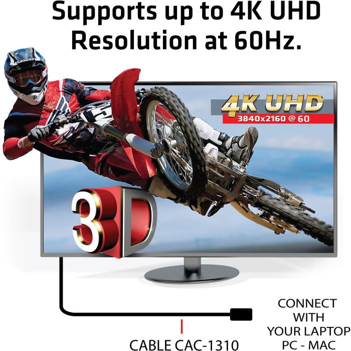 Club3D Cable HDMI 2.0 High Speed 4K60Hz UHD 3 Metros 10