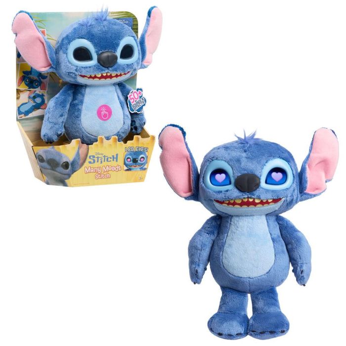 Just Play Peluche Stitch Emotive Eyes 11583 Interactivo Disney Con Ojos Animados Y Sonidos