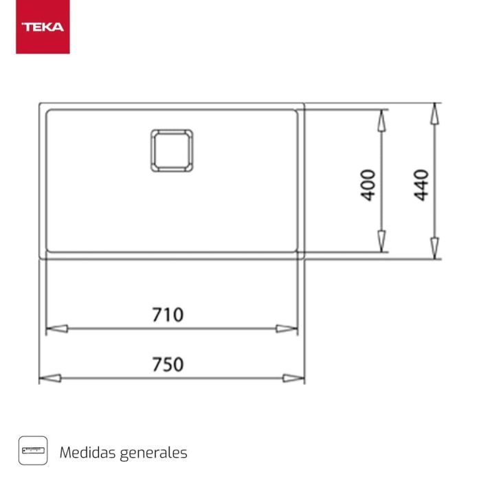 Fregadero de Un Seno Teka 115000054 Acero