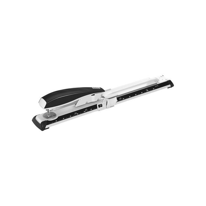 Petrus Grapadora brazo largo 600, capacidad 40 hojas, color gris/negro, para grapas 22/6, 24/6-8 y 26/6-8