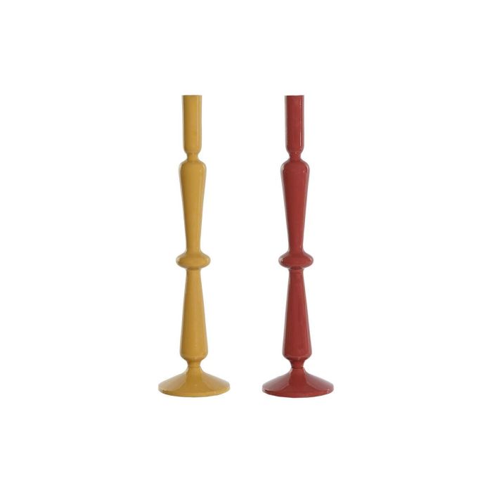 Candelabro Urban DKD Home Decor Mostaza Terracota 10 x 41 x 10 cm (2 Unidades)