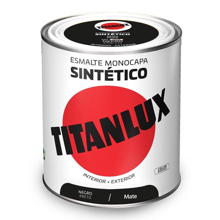 Esmalte sintético monocapa negro mate 750 ml titanlux 5809006