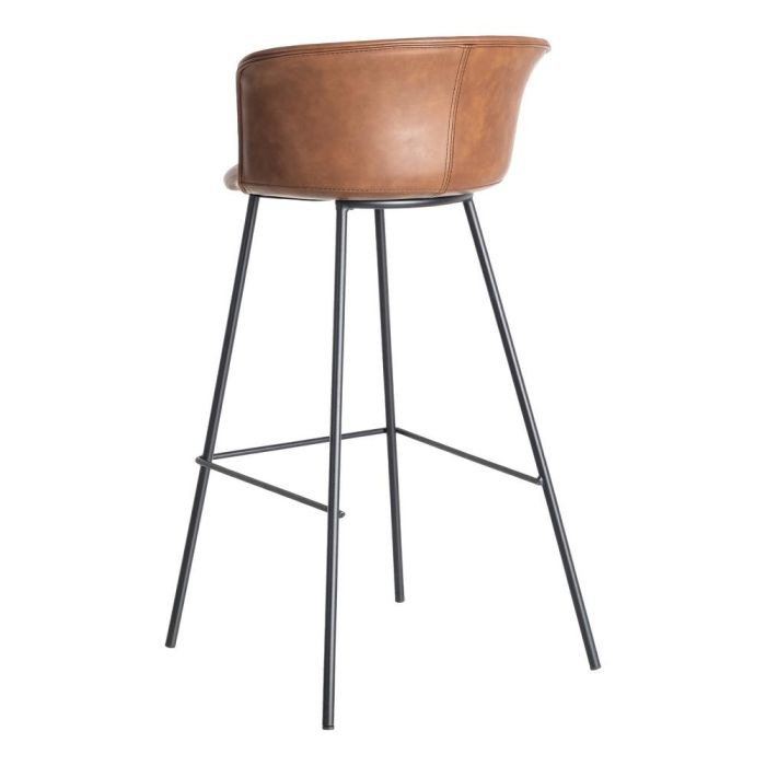 Taburete Marrón Metal / Simil Piel 44,50 X 48,50 X 93,50 cm