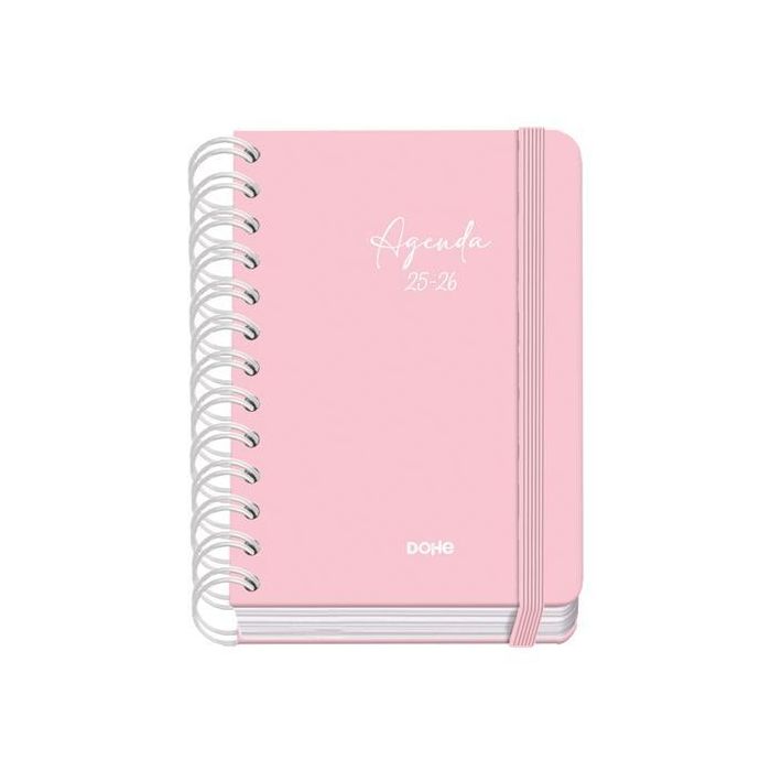 Dohe Agenda Escolar Serenity Wire-O A6 Espiral Doble Tapa Dura Rosa 2025-2026