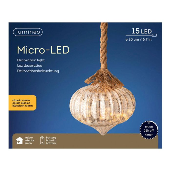 Luz colgante microled Ø20x21cm 15 LEDs blanco cálido IP20 interior con temporizador 6 horas 2 Luz colgante microled Ø20x21cm 15 LEDs blanco cálido IP20 interior con temporizador 6 horas 2