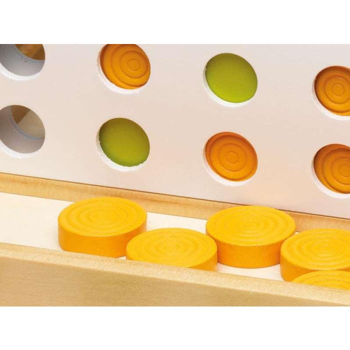 Juego acierta 4 de madera con 42 piezas. 2 jugadores. 28,5x17x4cm 1 Juego acierta 4 de madera con 42 piezas. 2 jugadores. 28,5x17x4cm 1