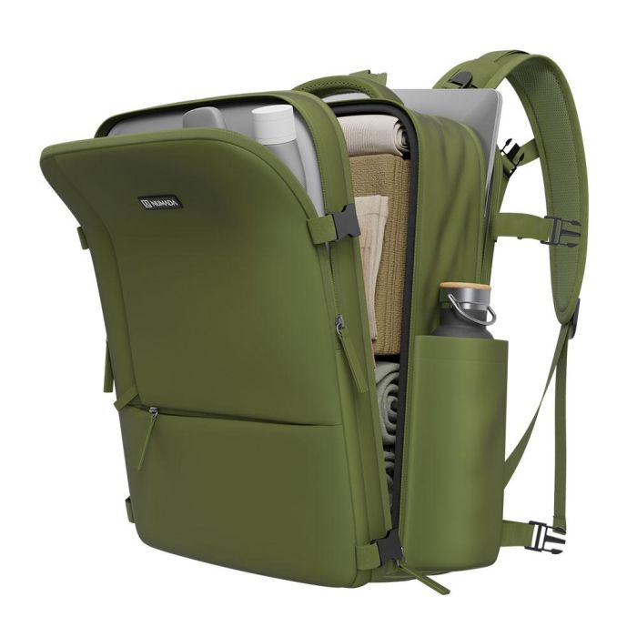 Numada Mochila B40 Explorer Backpack 20L Verde Militar 40x25x20cm Impermeable para Cabina de Avión con Puerto USB 2