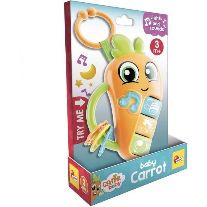 Zanahoria - Sonajero Electrónico - CAROTINA BABY - Melodías y Sonidos de Animales, Mordedores 1 Zanahoria - Sonajero Electrónico - CAROTINA BABY - Melodías y Sonidos de Animales, Mordedores 1
