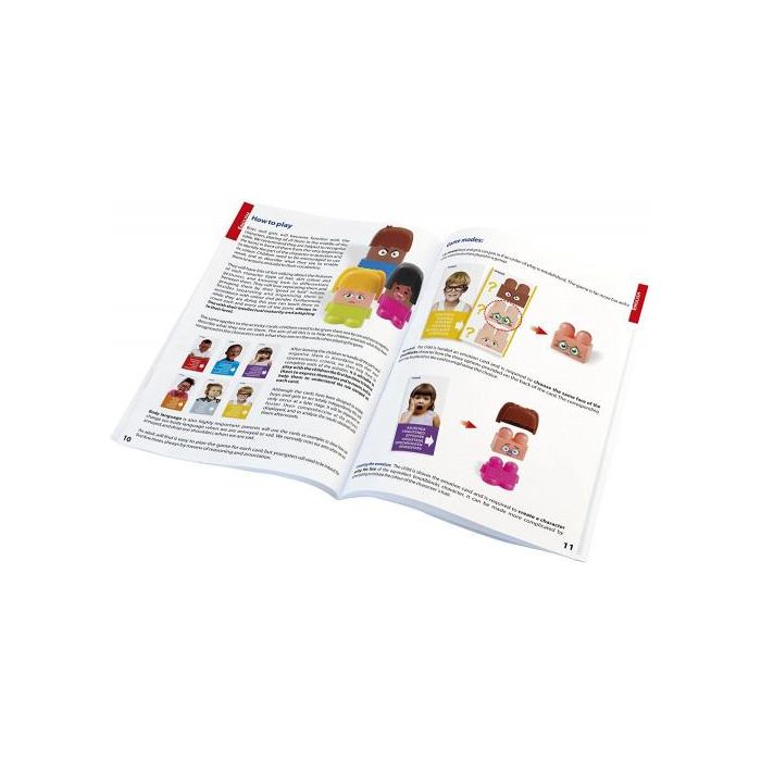 Miniland Juego Emotiblocks 32350 - Figuras para Aprender Emociones con 6 Personajes Intercambiables y Actividades 6