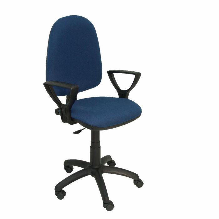 Piqueras y Crespo Silla Ayna Regulable Contacto Permanente con Brazos Fijos, Tejido Azul Marino - Respaldo y Asiento Ergonómicos, Giratoria 360° Piqueras y Crespo Silla Ayna Regulable Contacto Permanente con Brazos Fijos, Tejido Azul Marino - Respaldo y Asiento Ergonómicos, Giratoria 360°