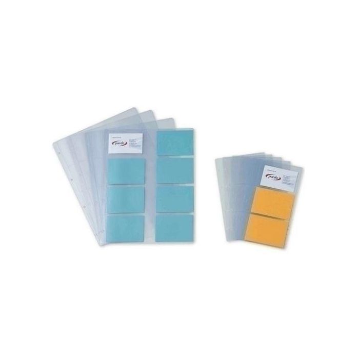 Pardo Recambio de Fundas para Tarjetero, 10 Hojas, Capacidad 16 Tarjetas/Hoja para Tarjeteros de 4 Anillas