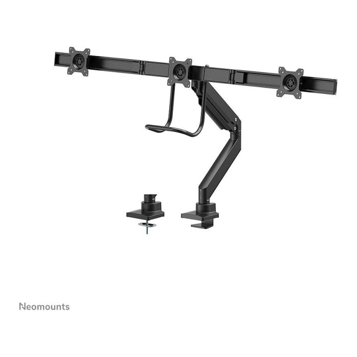 Neomounts NM-D775DX3BLACK Brazo para 3 Monitores de 17" a 27" con Resorte de Gas, Montaje de Escritorio, Negro 2