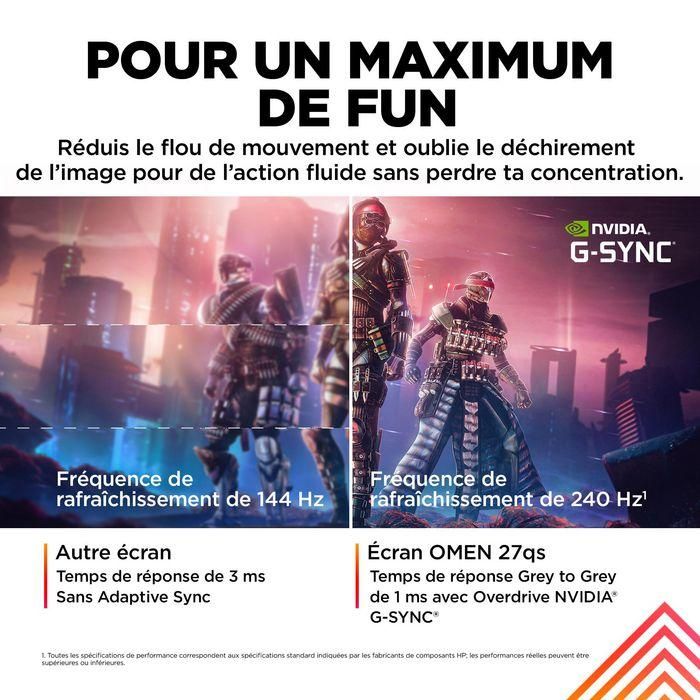 HP OMEN by HP 27 inch QHD 240Hz Gaming Monitor - OMEN 27qs 16