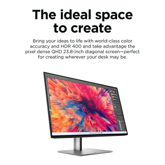 HP Z24q G3 Monitor QHD 23.8 Pulgadas (60.5 cm) con HDR 400 y Precisión de Color Profesional para Diseño Gráfico y Oficina Híbrida 9