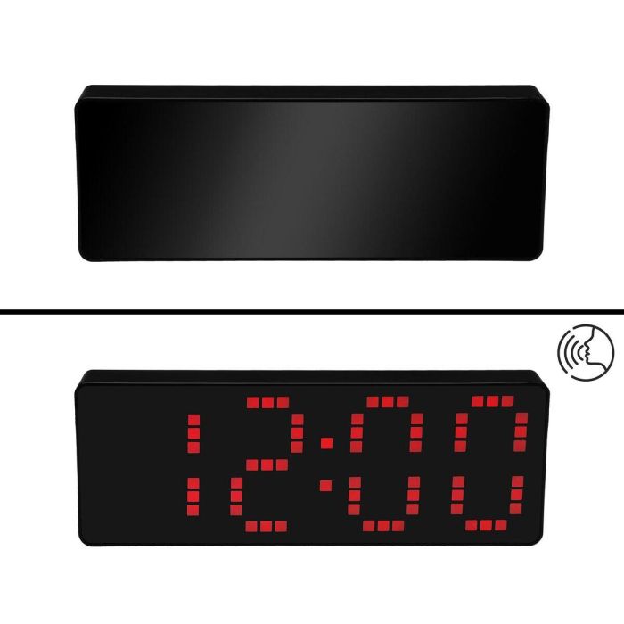 Reloj-Despertador Versa Negro Rojo 2