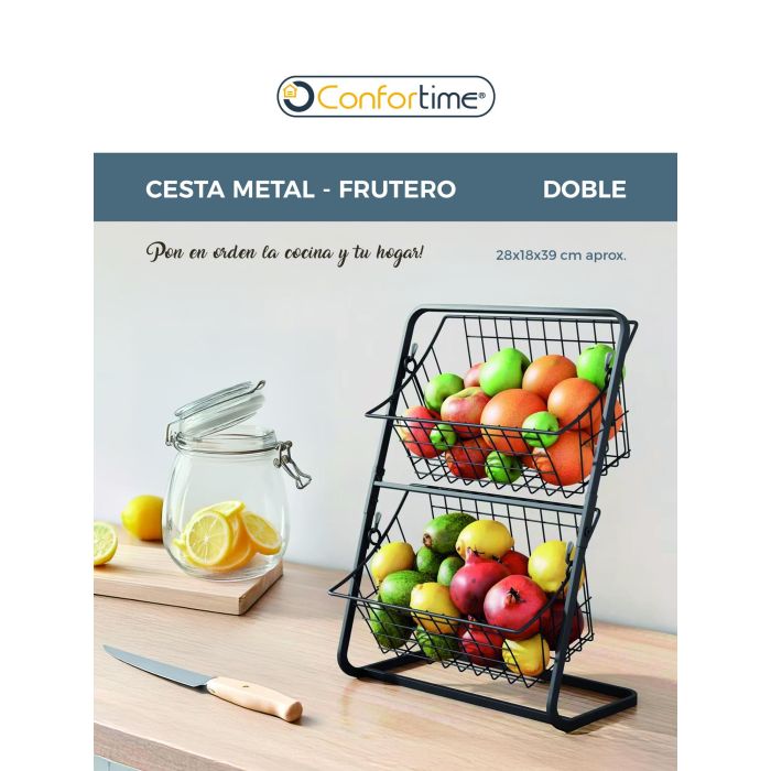 Confortim Frutero Metal Doble 28 x 18 x 39 cm 4