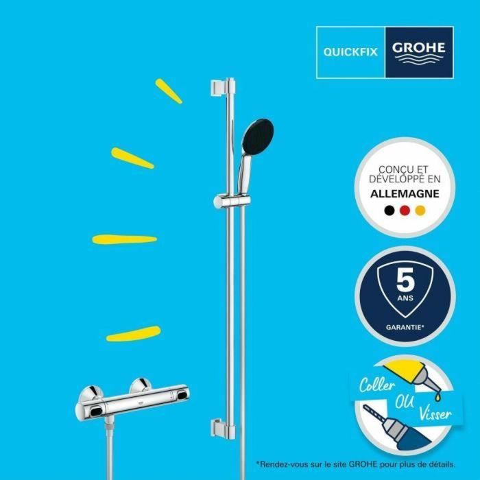 Grohe 34805001 Conjunto de ducha termostático de 1 chorro - Gris Grohe 34805001 Conjunto de ducha termostático de 1 chorro - Gris