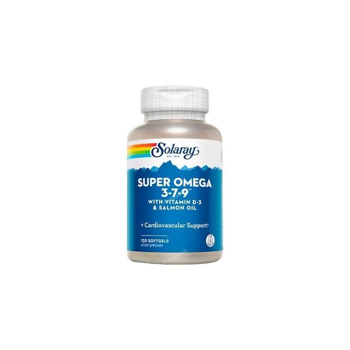 SOLARAY Super Omega 3 7 9 con Vitamina D3 120 Perlas | Salud Cardiovascular, Piel y Mucosas