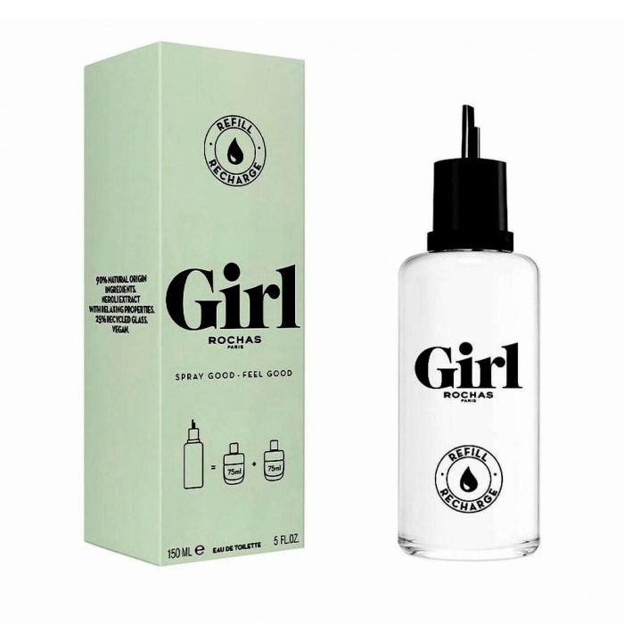 Rochas Girl Eau de Toilette 150ml Vapo Recargable - Perfume Femenino Vegano con Ingredientes Naturales y Frasco Reciclado