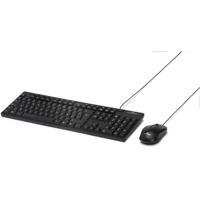 Pack Teclado y Ratón - BLUESTORK - MEDIA OFFICE - Con cable - Azerty - Compatible con Windows - Negro 1