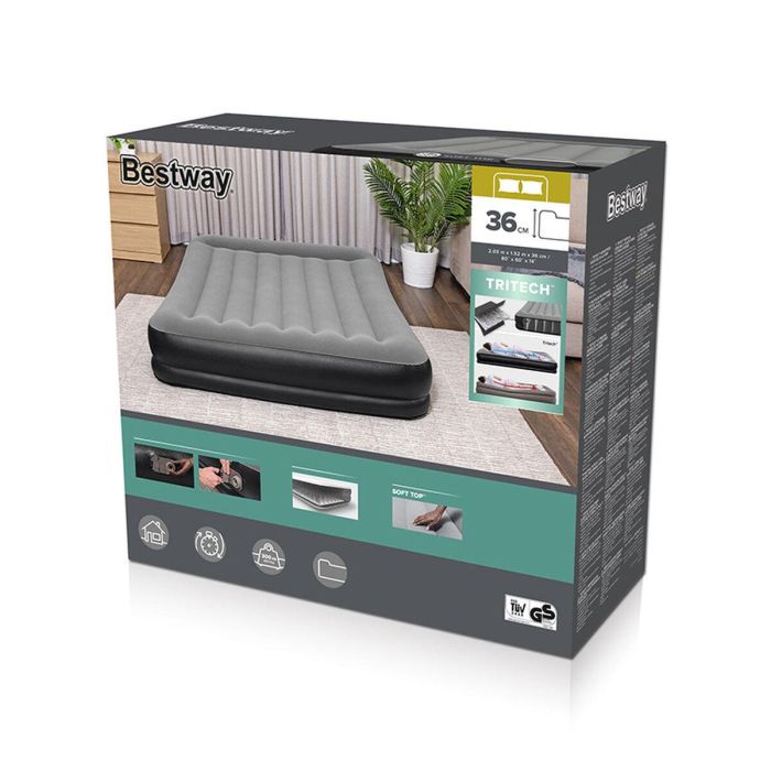 Cama hinchable - BESTWAY - Colchón de 2 plazas - 203 x 152 x 36 cm - Electrobomba integrada 4 Cama hinchable - BESTWAY - Colchón de 2 plazas - 203 x 152 x 36 cm - Electrobomba integrada 4