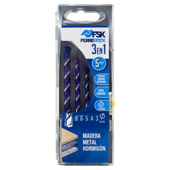 Set de brocas Ferrestock 3 / 4 / 5 / 6 / 8 mm Universal 0 Set de brocas Ferrestock 3 / 4 / 5 / 6 / 8 mm Universal 0