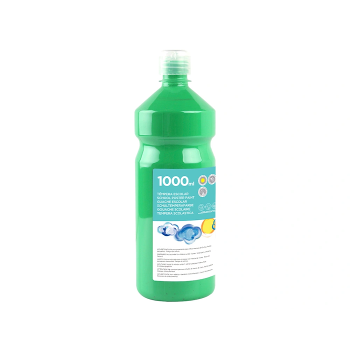 Liderpapel Tempera Liquida Escolar Verde 1000 ml Superlavable 3