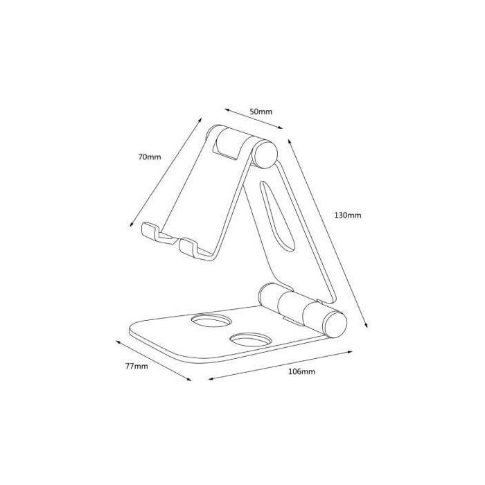Aisens Soporte de Sobremesa Ajustable XL para Móvil y Tablet con 2 Pivotes, Aleación de Aluminio, Plegable y Compacto 4 Aisens Soporte de Sobremesa Ajustable XL para Móvil y Tablet con 2 Pivotes, Aleación de Aluminio, Plegable y Compacto 4