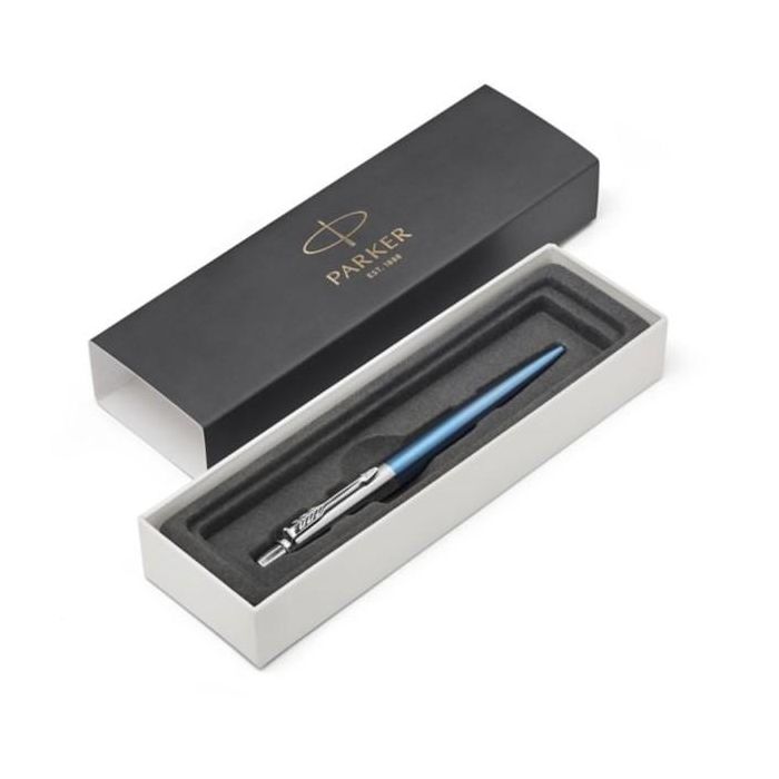 Parker Jotter Core Waterl0O Bolígrafo de Tinta Azul con Acabado Cromado y Clip de Acero Inoxidable 1