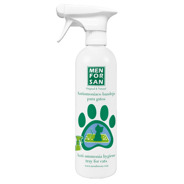 Men For San Antiamoniaco Líquido para Bandejas de Gatos - Elimina Olor Amoniacal Orina, Prolonga Vida Útil Arena, Inocuo 500 mL