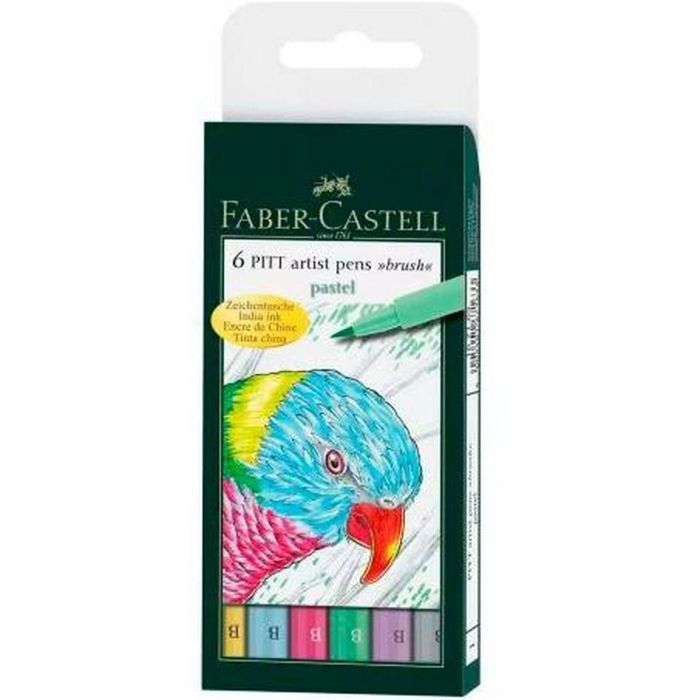 Set de Rotuladores Faber-Castell Pitt Artist Estuche Pastel (5 Unidades) 1