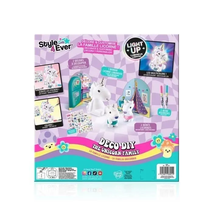 Canal Toys OFG 287 Figuras Familia Unicornio Mamá Luminosa y Dos Bebés para Decorar 5