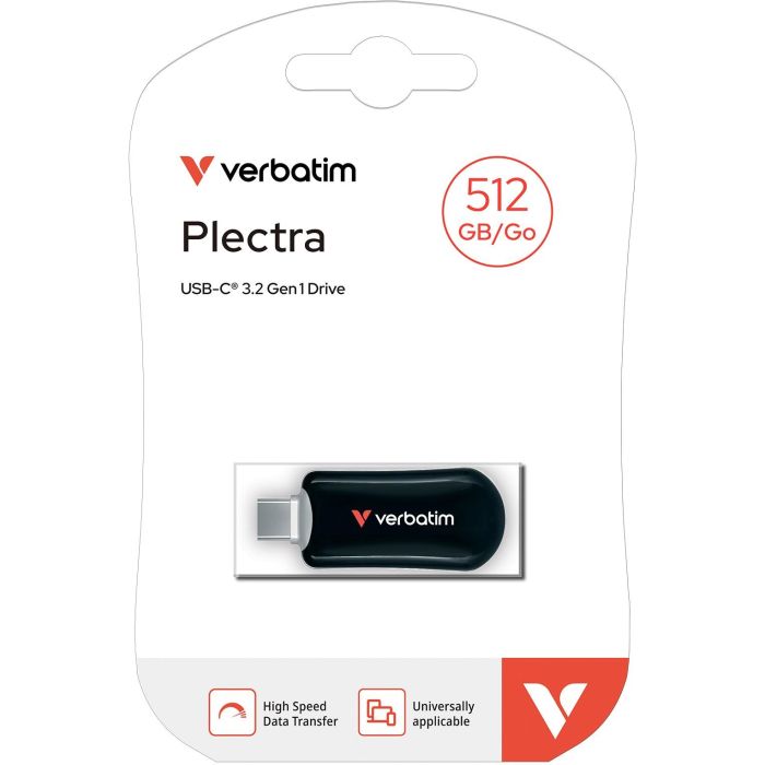 STICK Verbatim Plectra Black 512GB USB-C Flash Drive 30227 3 STICK Verbatim Plectra Black 512GB USB-C Flash Drive 30227 3
