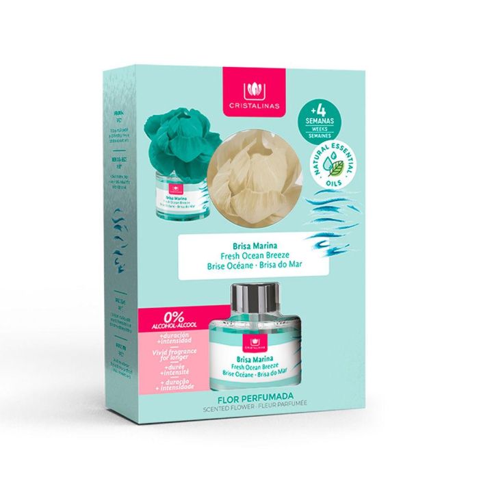 Cristalinas Ambientador 0% Brisa Marina Difusor con Flor Perfumada 40 ml 2