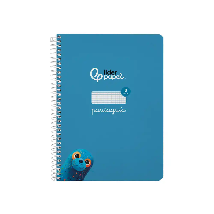 Liderpapel Cuaderno Espiral A5 Pautaguía Tapa Dura 80 Hojas 90gr Cuadro Pautado 3mm Color Azul 1