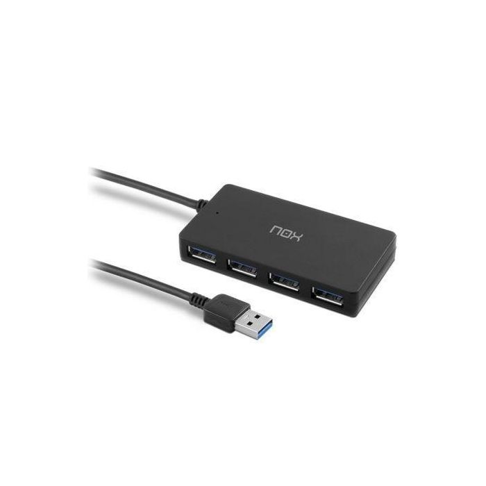 Hub USB Nox-Xtreme NXLITEHUBONE USB x 4 Negro