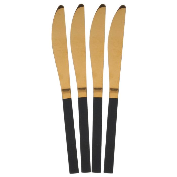 Home Deco Factory Lounge Cubertería 16 Piezas Acero Inoxidable Dorado Mango Negro 3 Home Deco Factory Lounge Cubertería 16 Piezas Acero Inoxidable Dorado Mango Negro 3