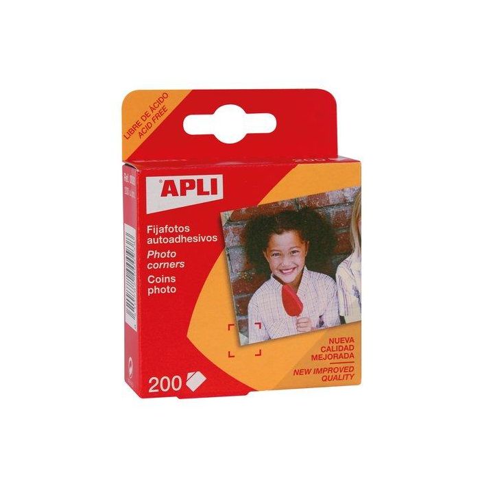 Apli Fijafotos Adhesivos para Fotos, 200 unidades, 15x15mm, de Larga Duración