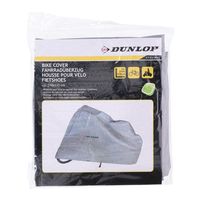 Dunlop Funda Protectora para Bicicleta 210x110cm PVC/Algodón Gris 1 Dunlop Funda Protectora para Bicicleta 210x110cm PVC/Algodón Gris 1