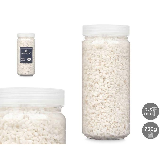 Bote Piedra 2-5 mm 700 g Blanco - Giftdecor - 6.5x15.8x6.5 cm (12 Unidades) Bote Piedra 2-5 mm 700 g Blanco - Giftdecor - 6.5x15.8x6.5 cm (12 Unidades)