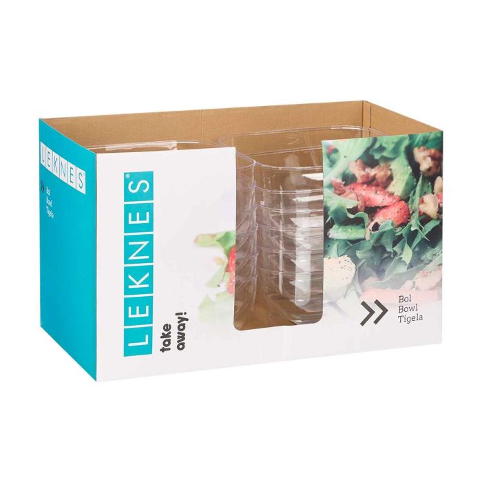 Bol Cuadrado Grande Transparente 5 L Leknes 25X12CM (24 Unidades) 1 Bol Cuadrado Grande Transparente 5 L Leknes 25X12CM (24 Unidades) 1