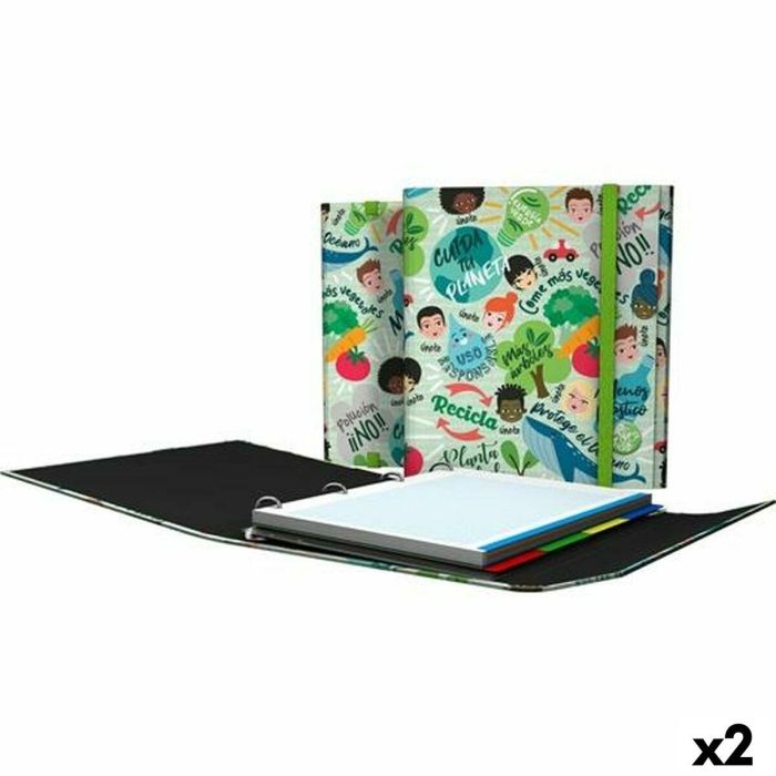 Carpeta de anillas Grafoplas Carpeplús Revolution Green Verde A4 (2 Unidades) Carpeta de anillas Grafoplas Carpeplús Revolution Green Verde A4 (2 Unidades)