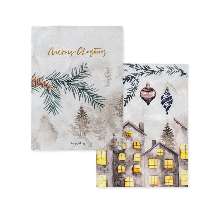 Paño de Cocina HappyFriday XMAS Multicolor 70 x 50 cm 15 x 1 x 38 cm (2 Piezas) 4