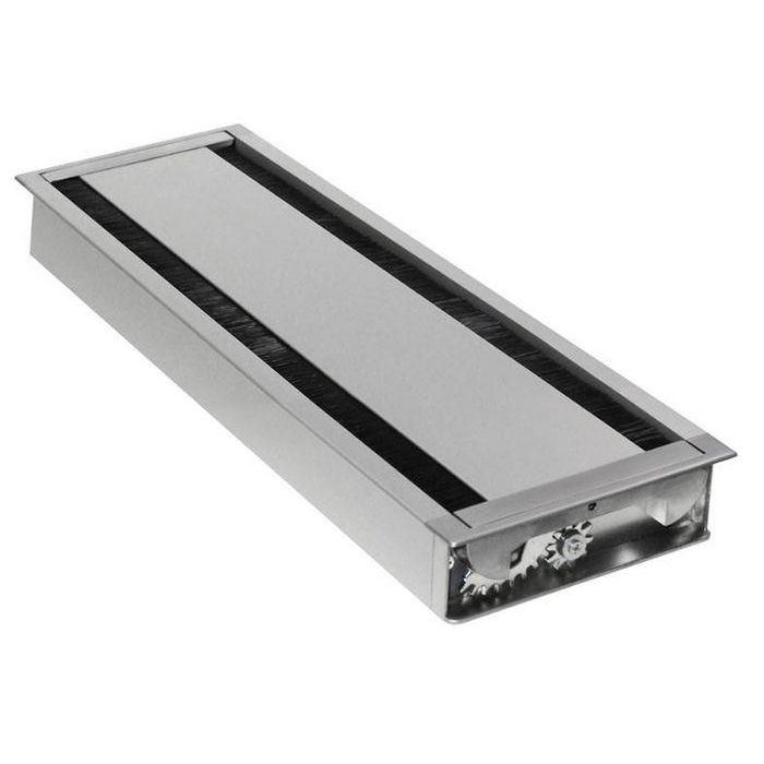 Forming Function Axessline Duo 30 II Cubierta de Mesa Elegante con Montaje Integrado, Tapa Conmutada y Cierre Suave, Plata para Conferencia