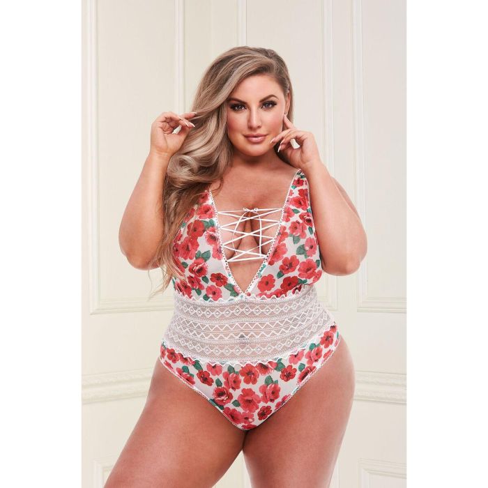 Body Baci Lingerie Floral & Lace Blanco Multicolor XL Queen 3 Body Baci Lingerie Floral & Lace Blanco Multicolor XL Queen 3