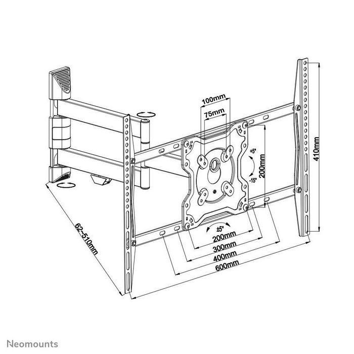 Neomounts Tv/Monitor Wall Mount (Full Motion) For 42"-70" Screen - Black 2 Neomounts Tv/Monitor Wall Mount (Full Motion) For 42"-70" Screen - Black 2