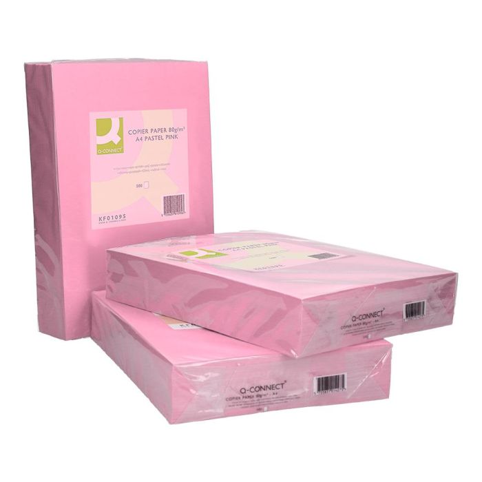 Papel Color Q-Connect Din A4 80 gr Rosa Paquete De 500 Hojas 4