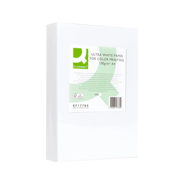 Q-connect Papel Fotocopiadora Ultra White Din A4 100 Gramos Paquete 500 Hojas 3