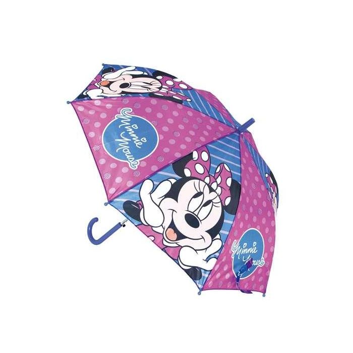Paraguas Automático Minnie Mouse Lucky Azul Rosa (Ø 84 cm) 3 Paraguas Automático Minnie Mouse Lucky Azul Rosa (Ø 84 cm) 3